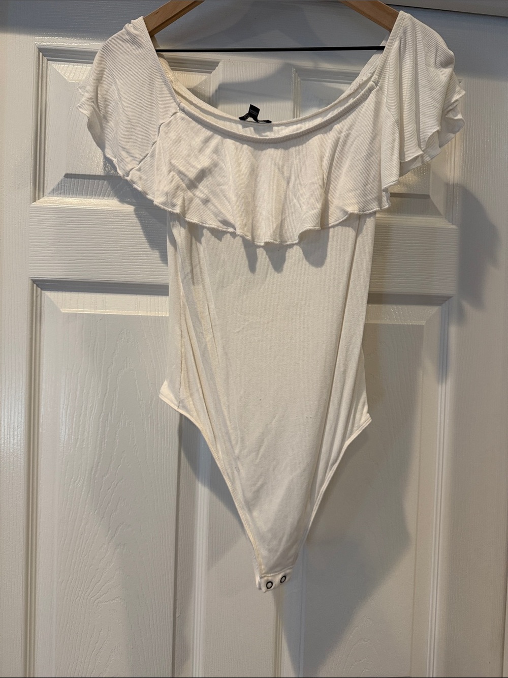 Express off the shoulder ruffled bodysuit